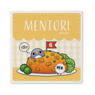 めんトリ 6周年 めんトリ コースター ぺんぐいん ひよこ 6周年 白雲石コースター 四角形 カワセル By Meet My Goods
